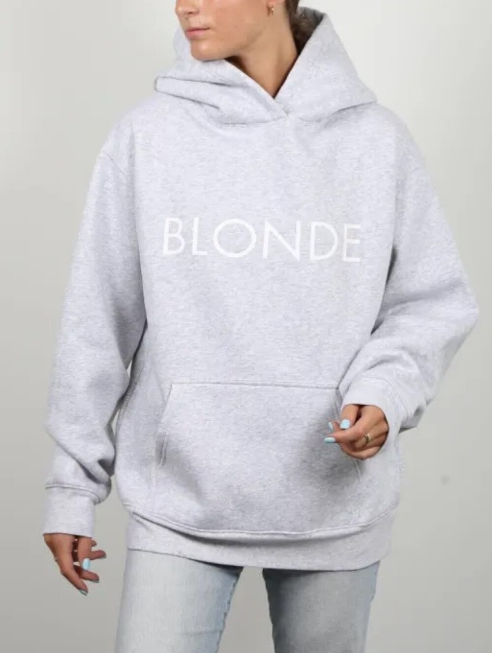 Brunette The Label The "BLONDE" Classic Hoodie Small | GREY